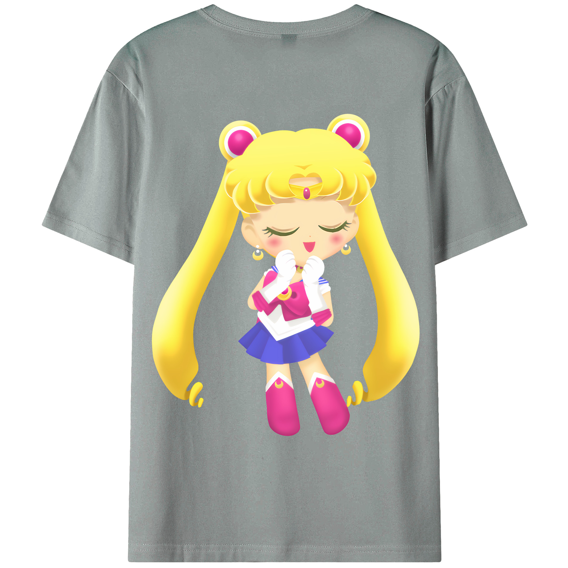 （画像用） 美少女戦士セーラームーン 月野 うさぎ つきの うさぎ Sailor Moon Tsukino Usagi 綿100％ メンズ半袖Tシャツ（バックプリント） 通気性